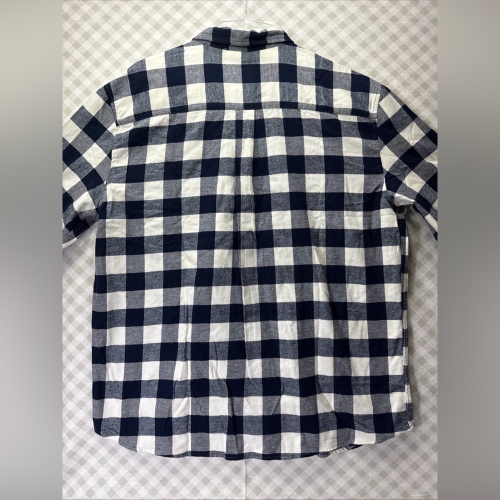 Men’s St John's Bay Signature Flannel Shirt XXL NWT Blue White Buffalo Plaid - Picture 2 of 8